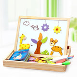 100Pcs Wooden Magnetic Puzzle