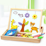 100Pcs Wooden Magnetic Puzzle