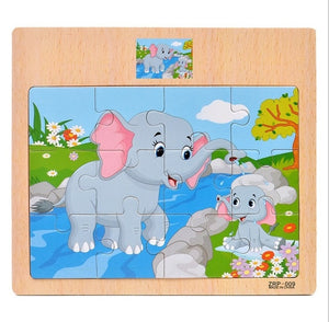 12 Piece Puzzle Wooden Toys Kids